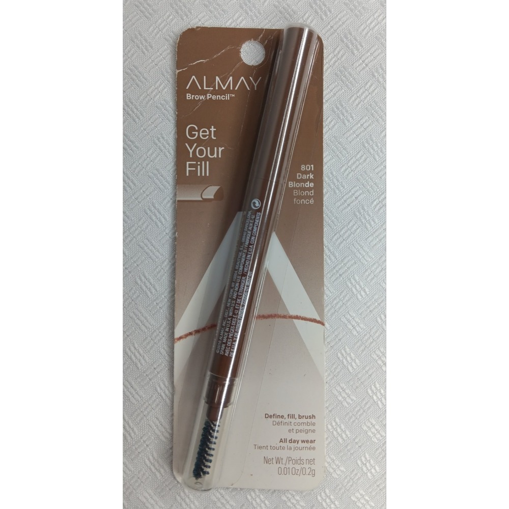 Almay Brow Pencil 801 Dark Blonde Get Your Fill Define Brush All Day Wear NEW